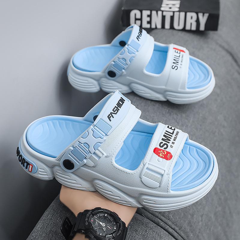 

Sandals men s summer wear non-slip and wear-resistant casual sports slippers youth 2025 new seaside beach sandals 45 небесно-голубой