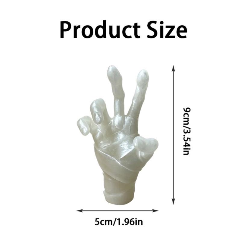 Window Sill Hand Figure, Seasonal Display Piece With Night Shine Finish, Stable Base, and Shelf to Corner Placement for Home or Party Use
