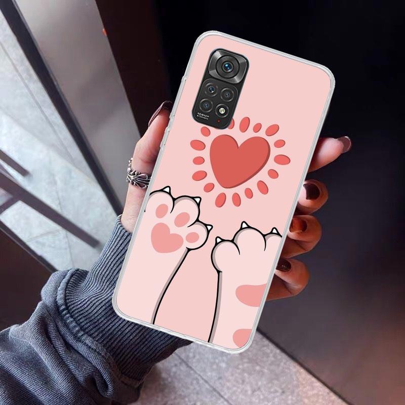 Cat Footprint Funny Paw Cute Phone Case For Xiaomi Redmi Note 10 11 12 13 14 15 Pro Plus 11S 12S 14S 11T 11E 10S Soft TPU Back C