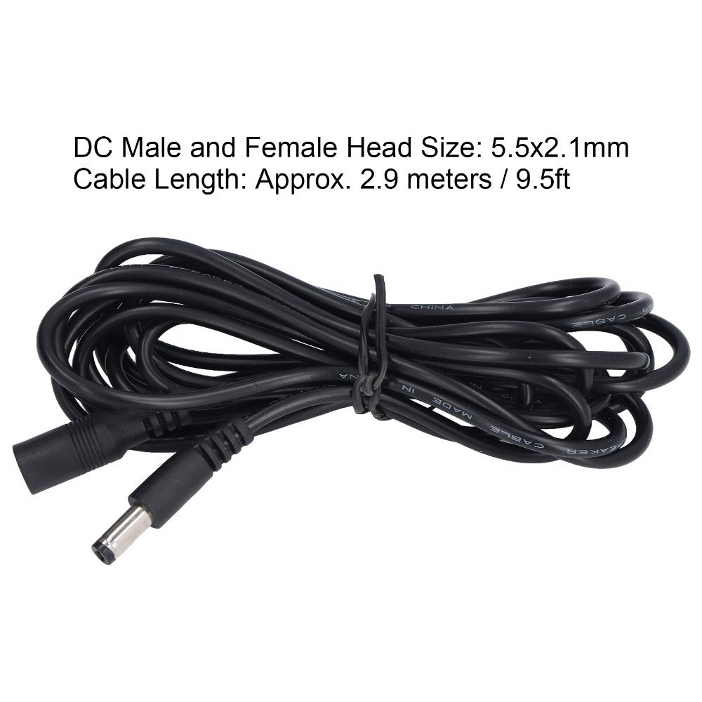 2 Pcs 5.5x2.1mm DC Power Extension Cable Female To Male DC Connection Wire CCTV Surveillance