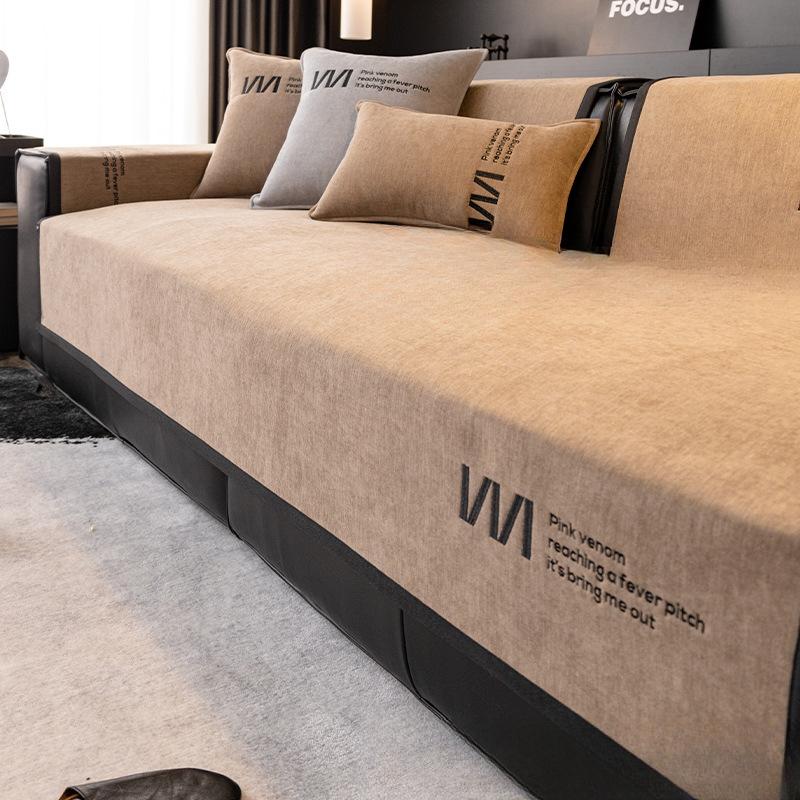 Cuscino per Divano in Ciniglia Universale Quattro Stagioni Moderno Minimalista Soggiorno Antiscivolo Cuscini per Seduta Copridivano