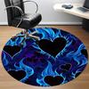 1pc Flame Hearts Office Round Area Rug, Indoor Mat Suitable ForOffice, Under Office Chairs Bedroom Living Room Home Decor T149