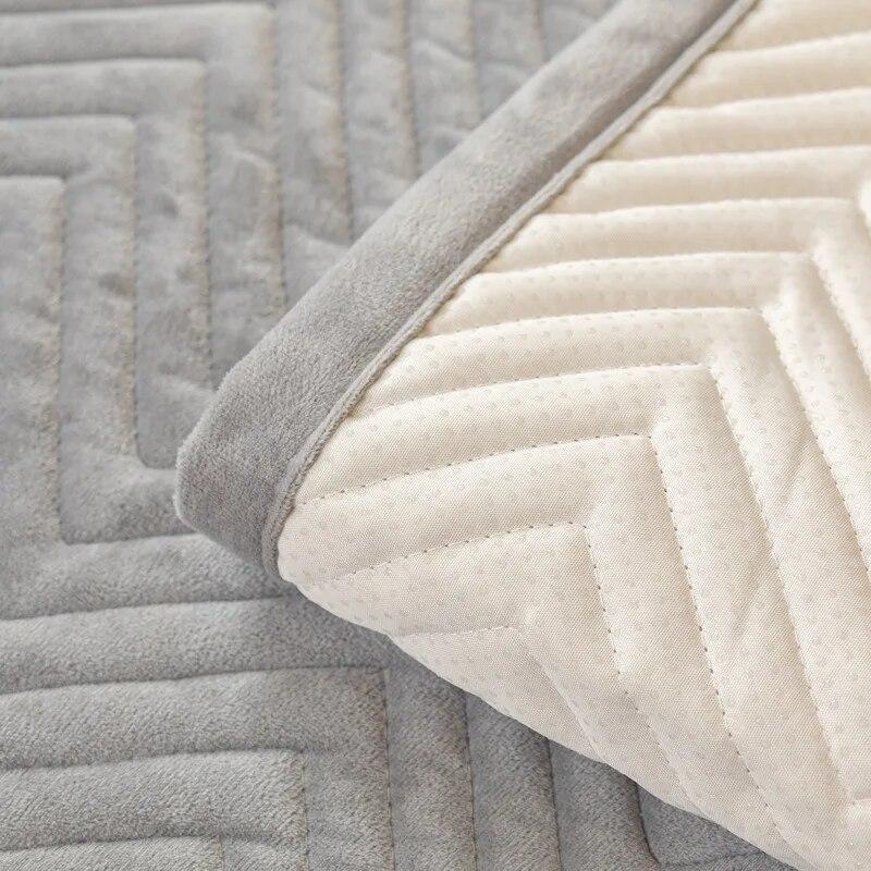 Plush Herringbone Pattern Sofa Covers Kid Mat Sofas Cover Anti-slip Couch Protector Slipcover Removable Sofa Mat for Living Room