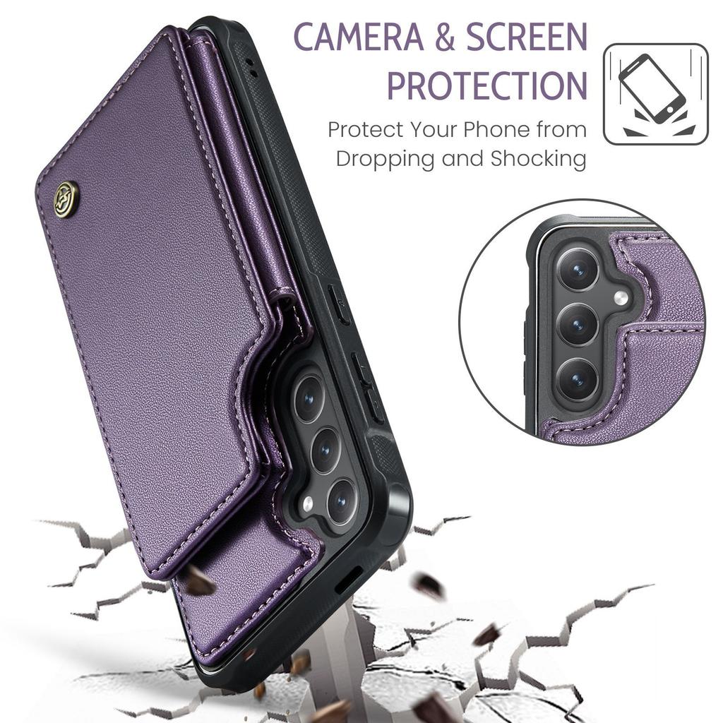 Suitable for Samsung S25Edge phone case, A56 card slot anti-drop leather case, A36 RFID stand protective bottom case