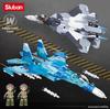 Xiao Luban Su-27 Fighter Jet Assembly Model: Military Building Blocks Toy for Kids
