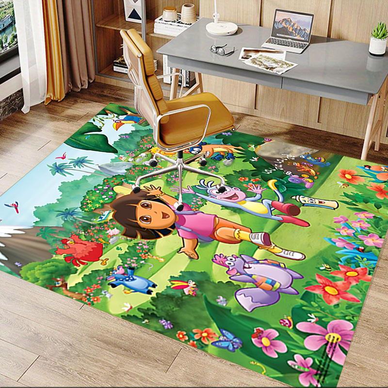 Dora'S Colorful Adventure Carpet For Playroom Bedroom Living Room Sofa Home Decorkids Game Area Rug Nonslip Floor Mat