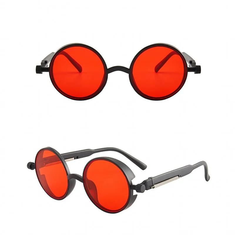Vintage Punk Round Frame Sunglasses Men Women Glasses Small Lens Brand Designer Sun Glasses UV400 Outdoor Sports Eyewear Anti-UV