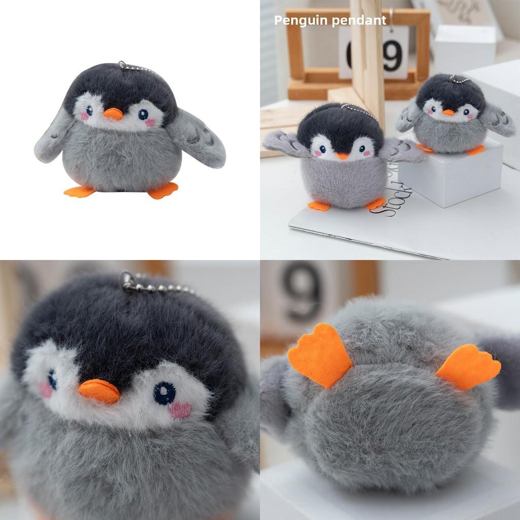 Soft Cute Grey Penguin Plush Toy Keychain With Pp Cotton For Bags Students And
