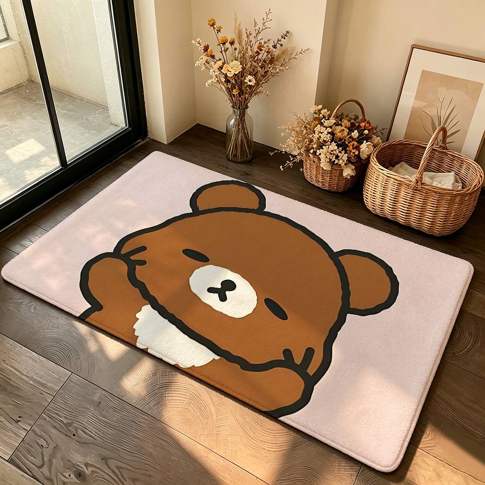Cartoon R-Rilakkumas Carpet Bathroom Anti-slip Mat Door Mat Home Decoration Mat Entrance Door Mat Scratch-resistant Door Mat