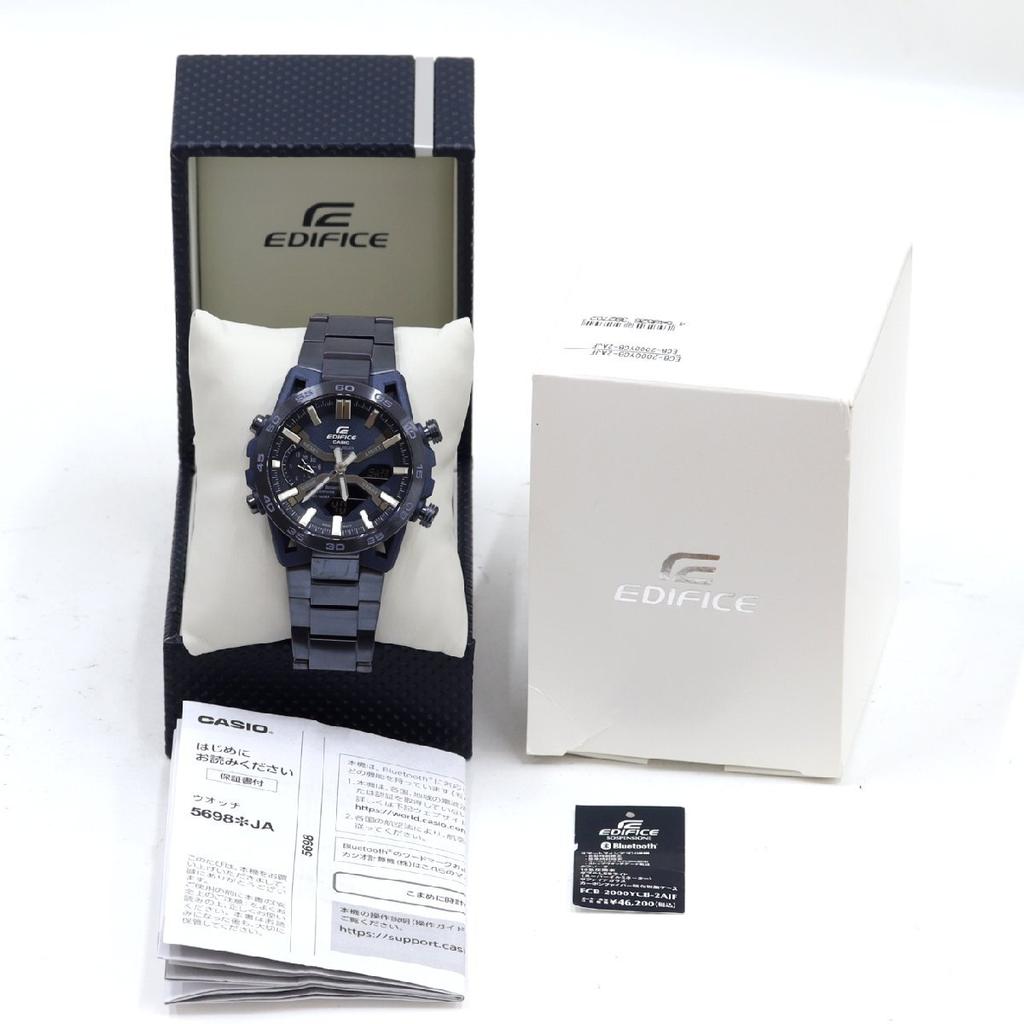 Casio EDIFICE Cool Blue Tough ECB-2000YCB-2AJF Watch, Bluetooth, Solar, Quartz, Men's