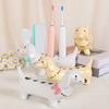 Toothbrush Holder Dachshund Shape Ceramic Multi-Slot Design Waterproof Bathroom Organizer Non-Slip Stable Base Manual Toothbrush