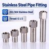 Hex Head Stainless Steel Coupling Female To Male Coupler  for Water Gas Oil Pipe