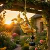 Outdoor Animal Statues Climbing Solar Light Resin Statue with Lantern Frog Garden Decor Hanging Light for Yard Tree Decoration Powered Patio
