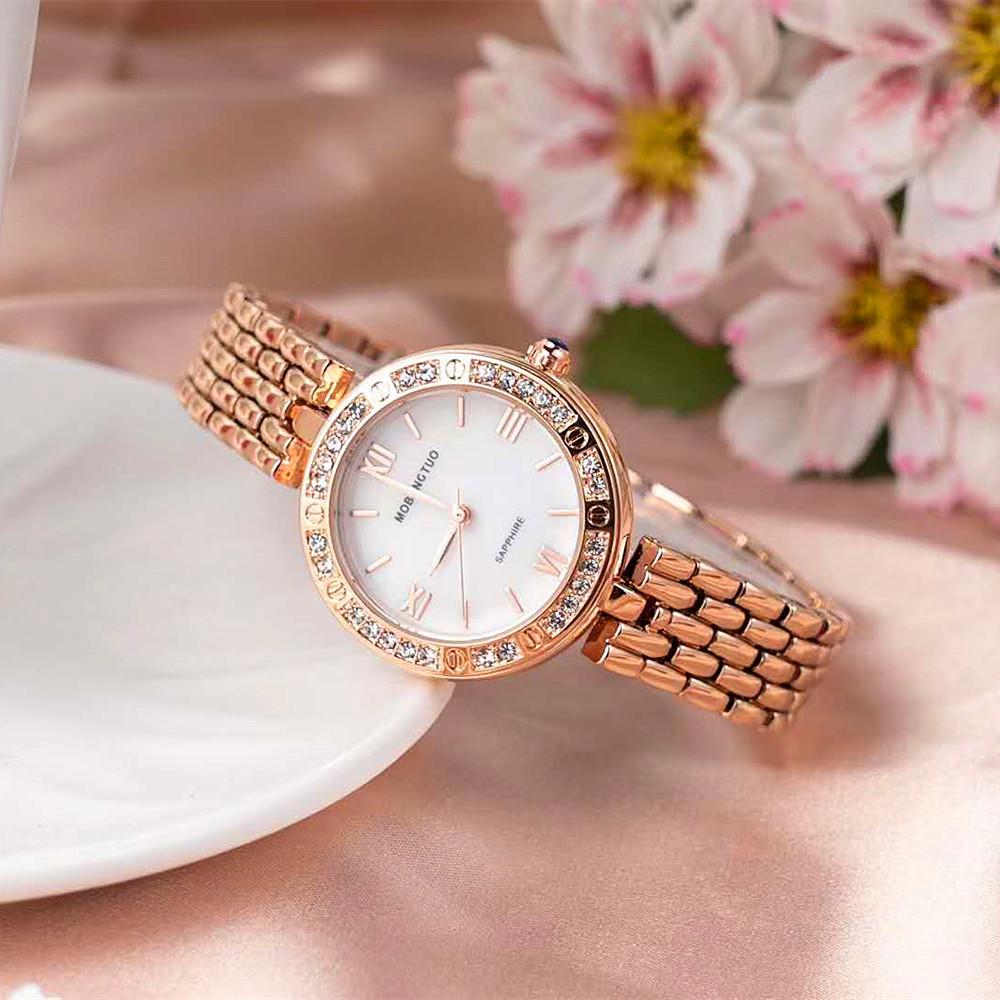 Montre Femme Fritillary Mode Bracelet Diamant Quartz Étanche Montre Métal Femme