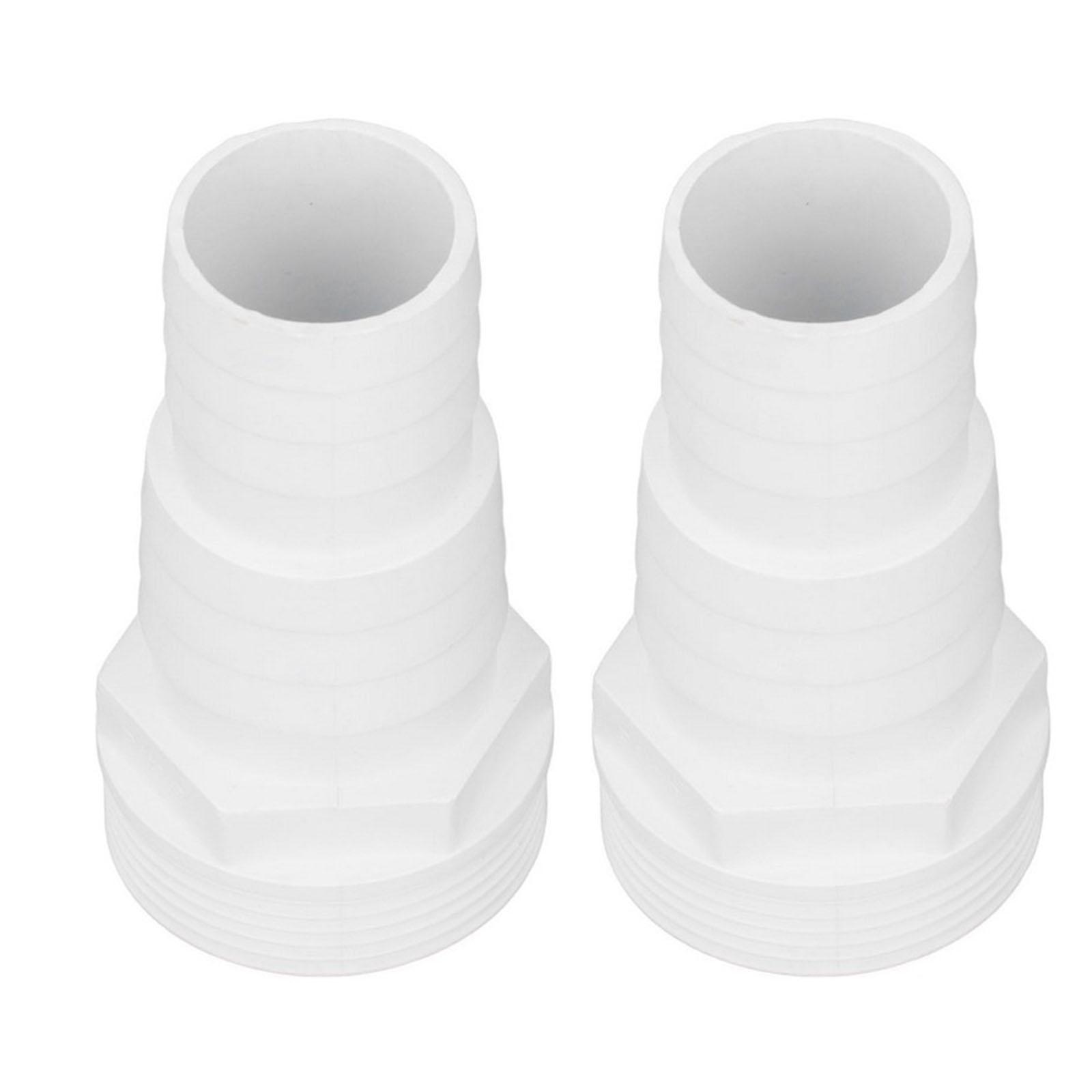 2Pcs Pool Pump Fittings 1-1/2inch Male Thread Pool Filter Hose Adapter Replacement Plastic Pool Hose Connector 1