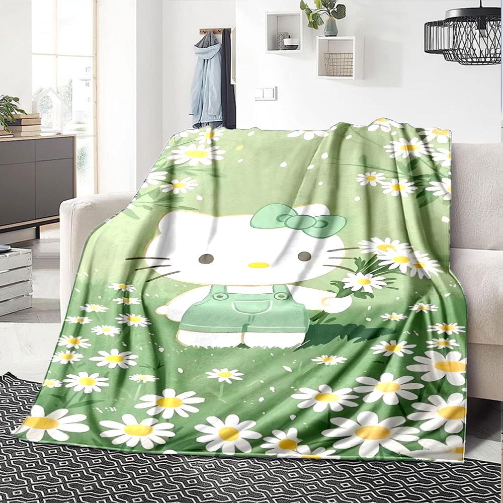 1 szt. Koc Hello Kitty Lekki flanelowy pled na sofę łóżko podróż camping salon biuro kanapę fotel