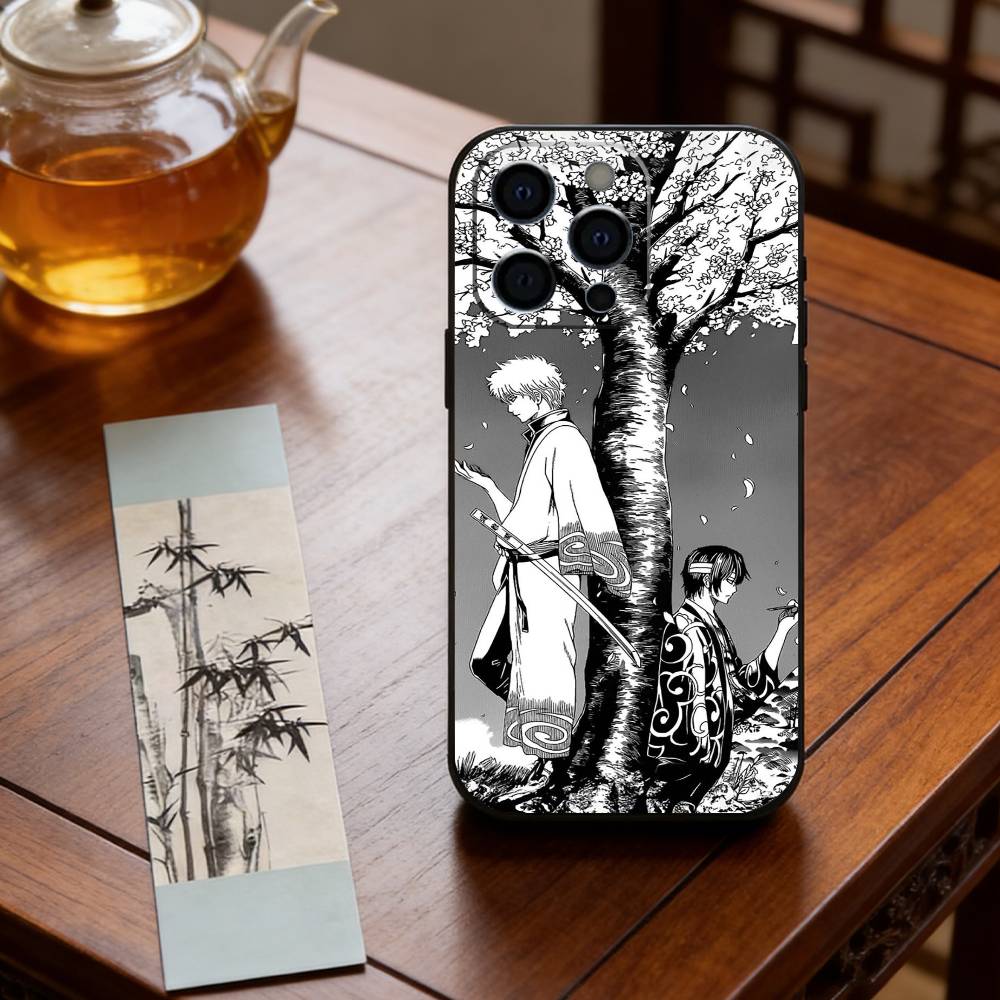 Anime G-Gintama Phone Case For iPhone 17, 16,15,14,13,12,11 Plus,Pro Max, Others Soft Black Cover iPhone13PROMAX