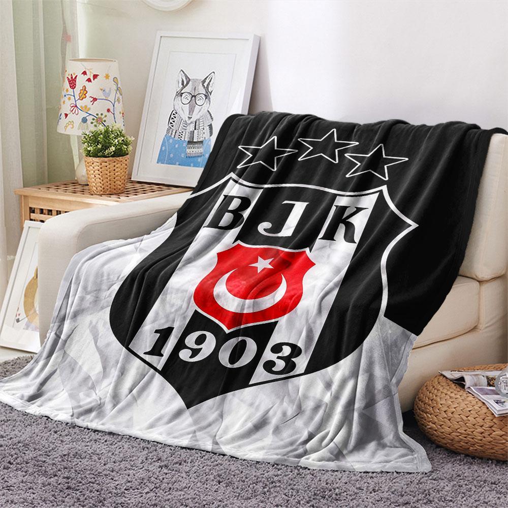 1PC Besiktas Gymnastics Club Patterned Flannel Blanket Suitable For All Seasons for Home Decor Warmth and Comfort Gifts Holiday Present