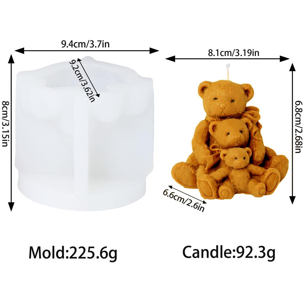 3D medvídek silikonová forma na svíčky zvířátka roztomilý pár medvídků forma na epoxidovou pryskyřici domácí dekorace nástroje na výrobu mýdla romantický svatební dar