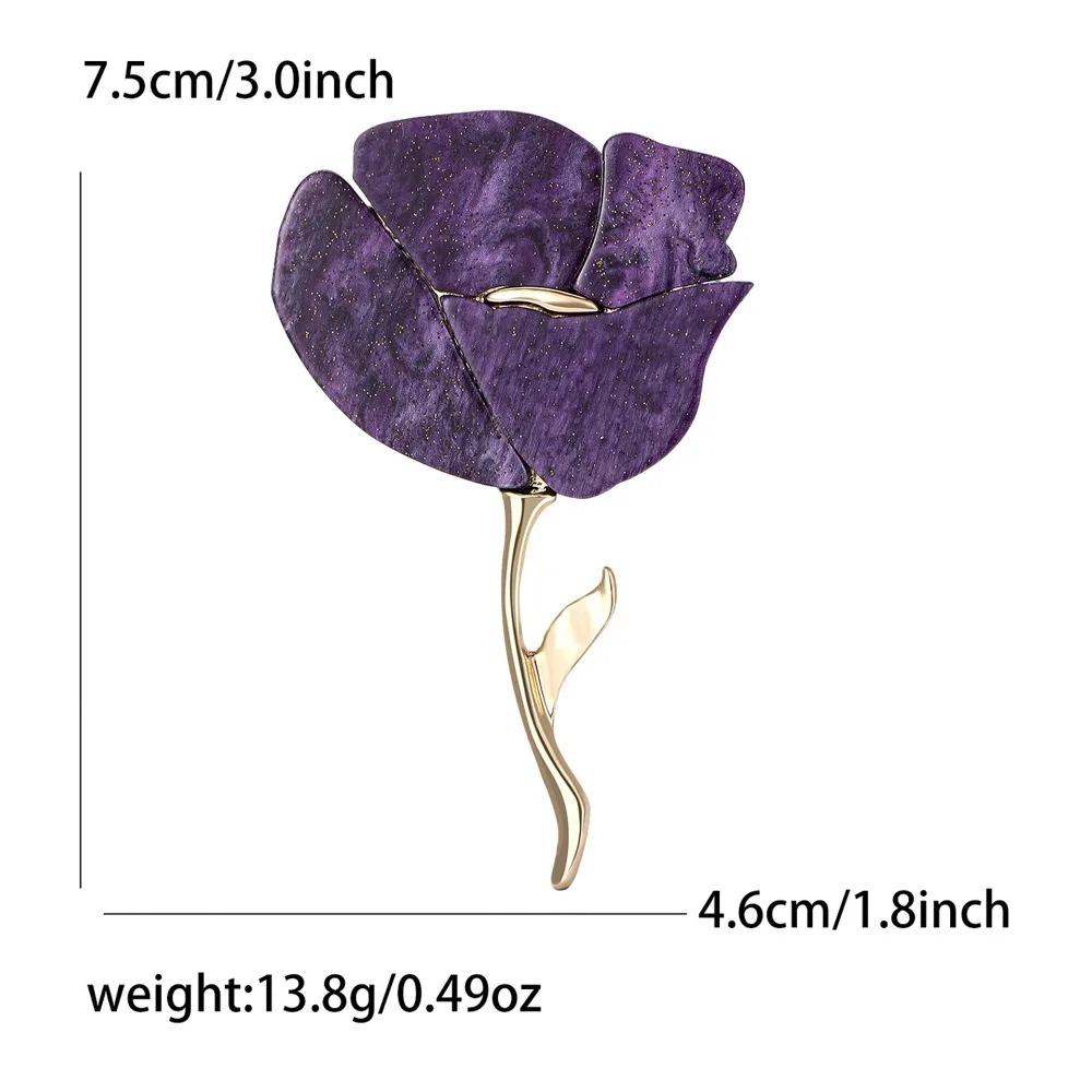 New Classic Acrylic Rose Brooches for Women Unisex Plant Flower Pins Casual Party Jewelry Accessories Gifts Friends Decoration
