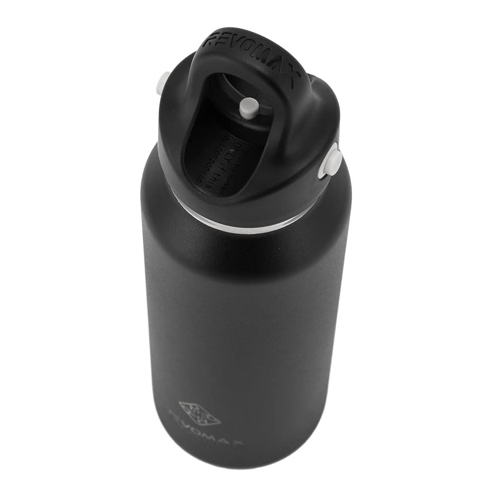 RevoMax2 Slim 355mL Water Bottle, One-Touch Insulated, Keeps Hot or Cold, Suitable for Carbonated Water, Vacuum Insulated, DWF-12419S, Onyx Black
