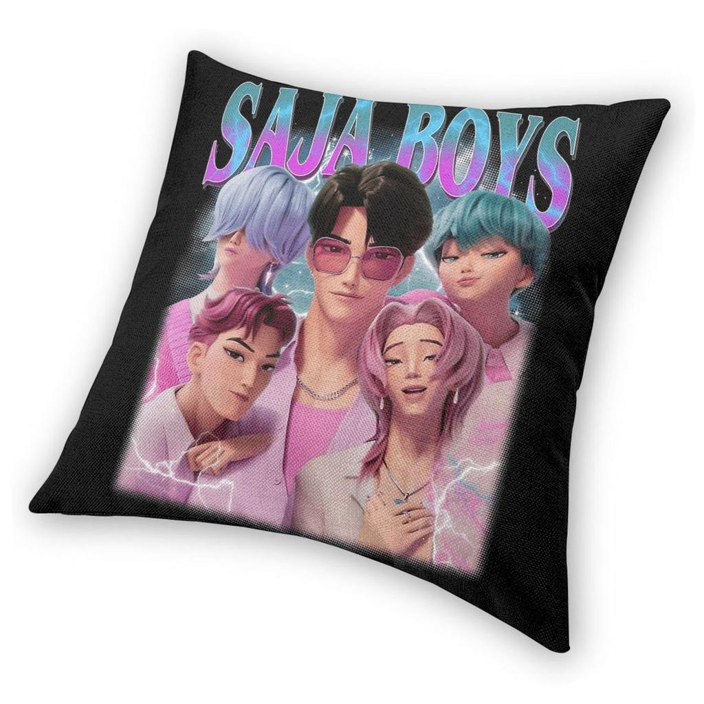 Kpop Demon Hunters Saja Boys Pillowcase Printed Polyester Cushion Cover Gift Pillow Case Cover Home Square 40X40Cm