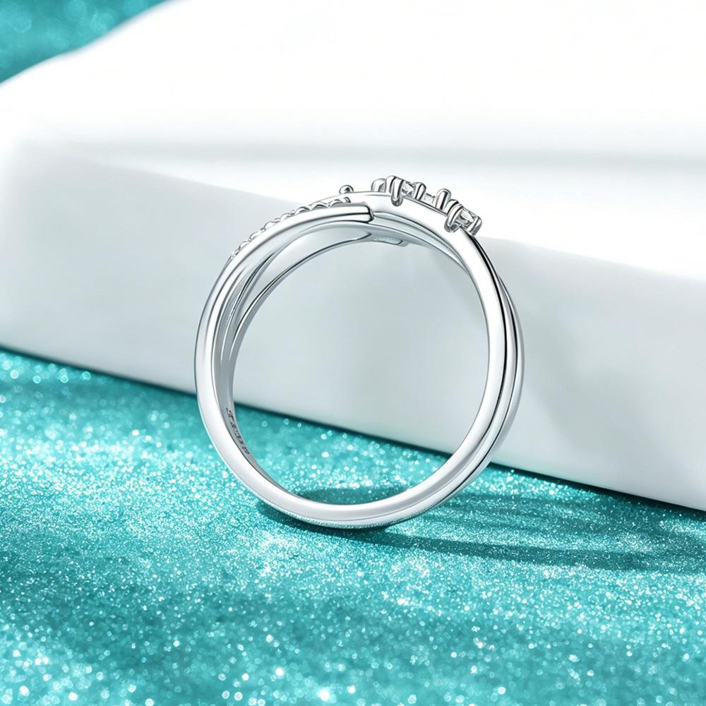 Women's S925 Sterling Silver Princess Cut Moissanite Wedding Ring, 0.4 Carat, D Color, In Stock.