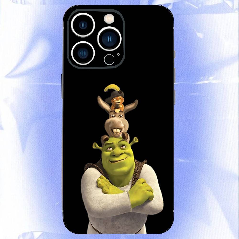 

Смешной чехол для телефона с мультяшным Шреком для iPhone 17,16,15,14,13,12,11,Pro,XS,Max,XR,Plus,E,SE4,Mini Черный Мягкий Чехол iPhone16PRO