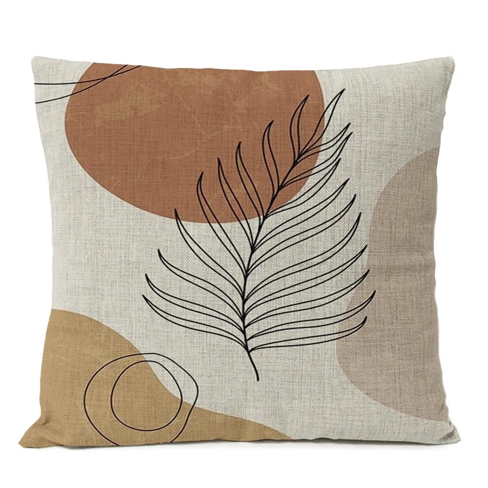 Boho Bohemia Geometric Floral Pillow Cover Leaves Cushion Sun Moon Throw Linen Pillowcase Home Decorative Decor Sofa Cushions