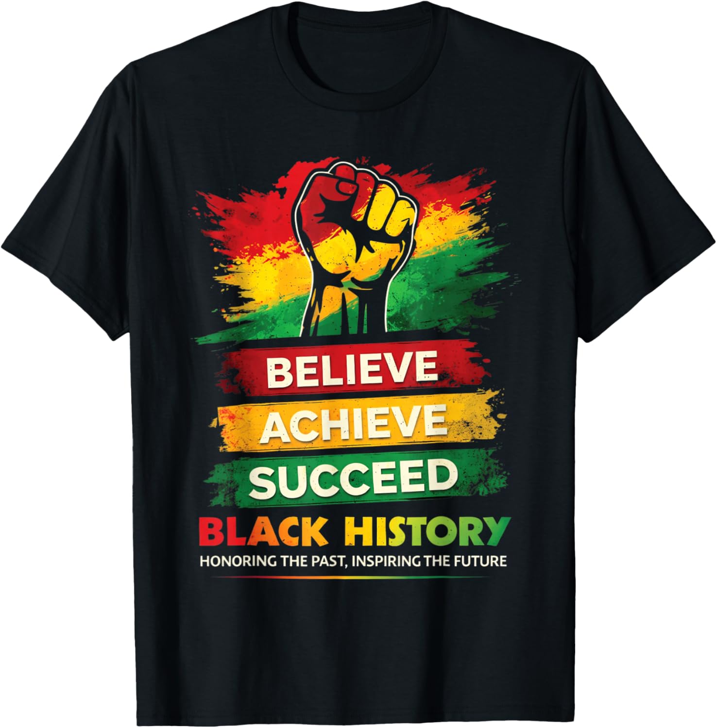 Honoring Past Inspiring Future Men Women Black History Month T-Shirt S разноцветный