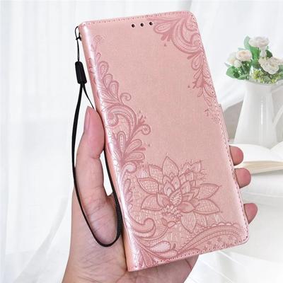 Luxury Lace Flower Leather Wallet Flip Case For Samsung Galaxy A04S A53 S21 S22 S23 Ultra Plus Xiaomi Redmi Note 11 iPhone 14 13 12 11 Pro Max Cover