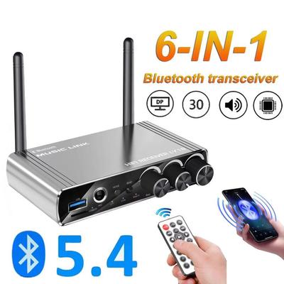Bluetooth 5.4 Sender-Empfänger mit geringer Latenz, 3,5-mm-AUX-Buchse, koaxialer optischer drahtloser Audioadapter für PC, TV, Autolautsprecher