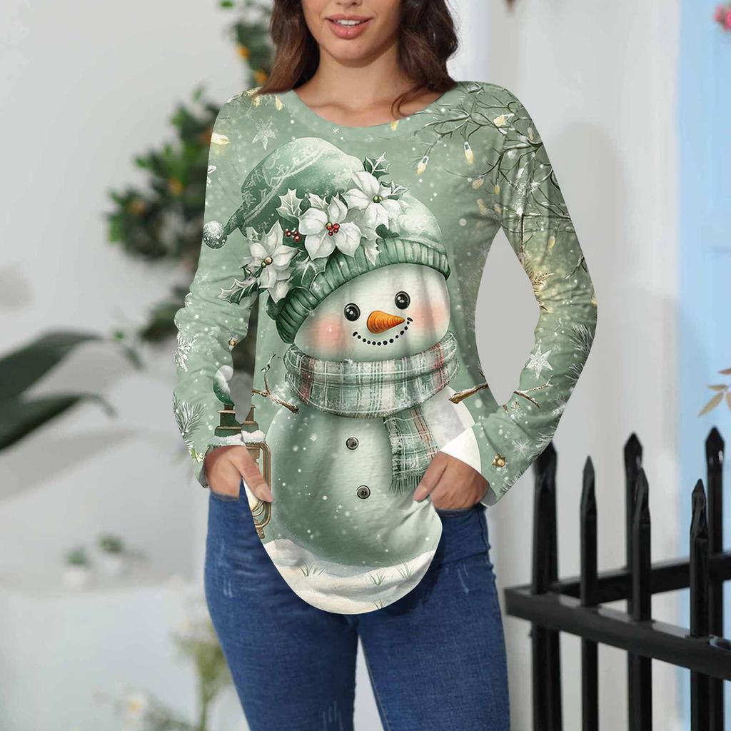 Tee Shirts For Women Fall Casual Long Sleeve Shirts Sweatshirt Vintage Graphic Printing Top Pullover Valentine's Day