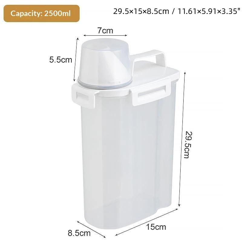 Plastic Food Storage Containers With Sealed Lids And Measuring Cup For Kitchen Rice Cereal Dry Food