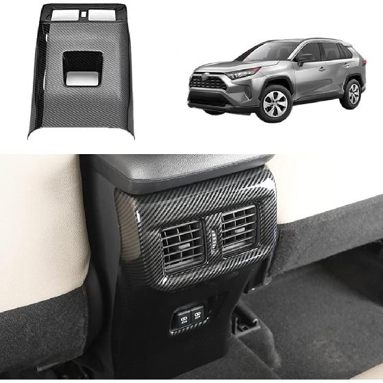 For Toyota RAV4 ABS Carbon Fiber Center Console Cup Holder Frame Trim Panel Cover Decoration for Toyota RAV4 2019 2020 2021 2022 Interior