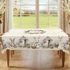 Rustic Easter Tablecloth Farmhouse Bunny Eggs Table Cover Easter Decorations for Home Kitchen Dining Spring Garden Tablecloth