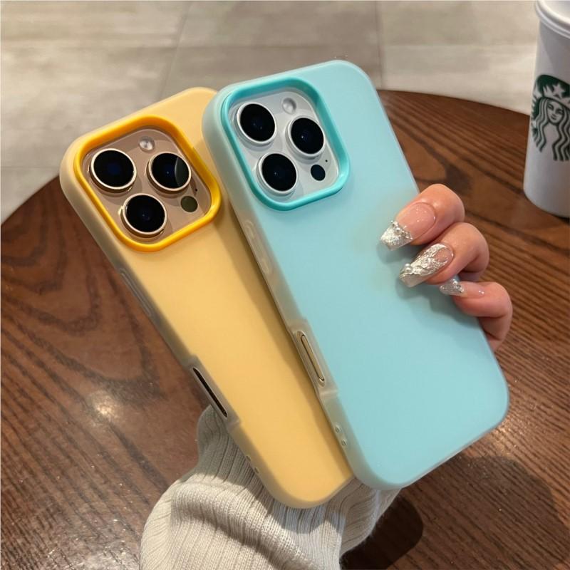 Luxury 2IN1 Candy Color Clear Matte Phone Case for 17 Air16 15 14 Plus 13 12 Pro Max 11 Shockproof Bumper Soft Skin Cover