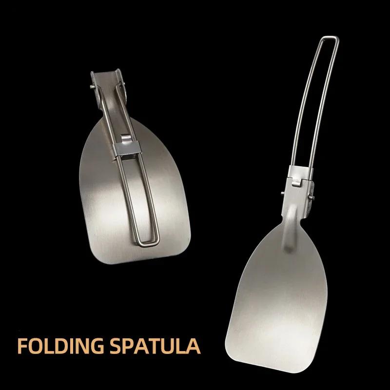 1pcs Outdoor Folding Spatula Camping Portable Stainless Steel Spatula Barbecue Picnic Tableware Mountaineering Travel Spatula