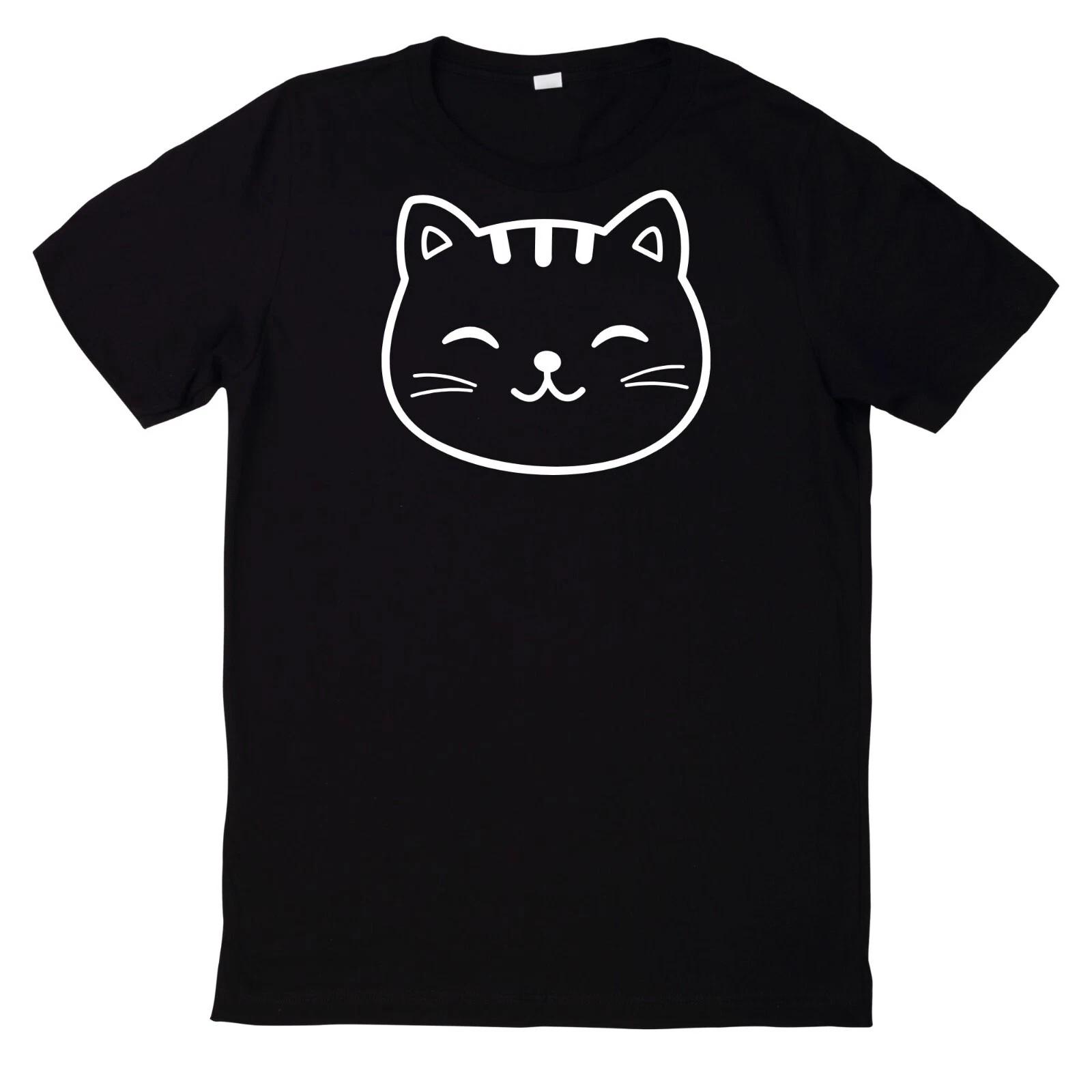 T-Shirt Katzengesicht Zeichnung Katze XS
