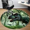1pc Dinosaur Forest Scene Chair Carpet for Office, Round Non-Slip Durable Large Size Office Carpet, Suitable for Office, Beautiful Decoration