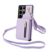 Crossbody Zipper Cards Solt Leather Case For Samsung Galaxy S25 Ultra S24 S23 S22 Plus A16 A26 A36 Kickstand Lanyard Purse Cover