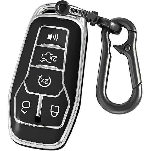 For Ford And For Lincoln Key Fob Cover Case,With Keychain Fit Explorer Mustang Edge Fusion MKZ MKC Smart Remote Vehicle Accessories,Soft TPU Key