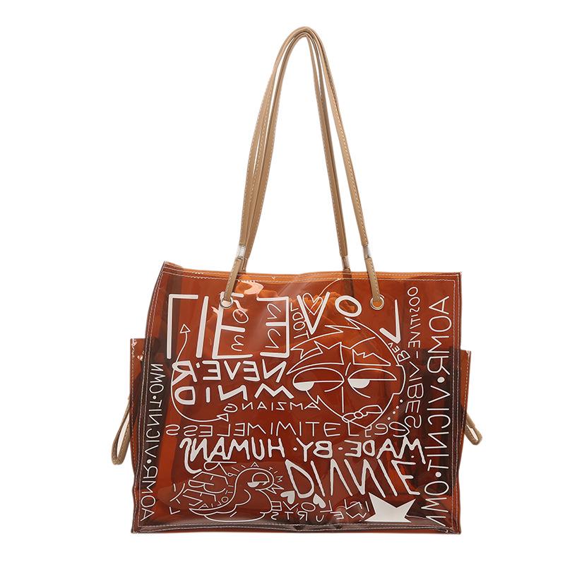 Large Capacity Transparent Jelly Bag - Chic Women's Trendy Shoulder Bag with Stylish Design