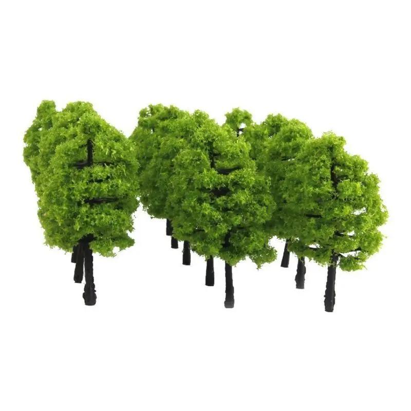 20pcs 1/100 Model Trees Artificial Tree Train Railroad Scenery Architecture Tree Park Scenery Miniature Tree Landscape Decor