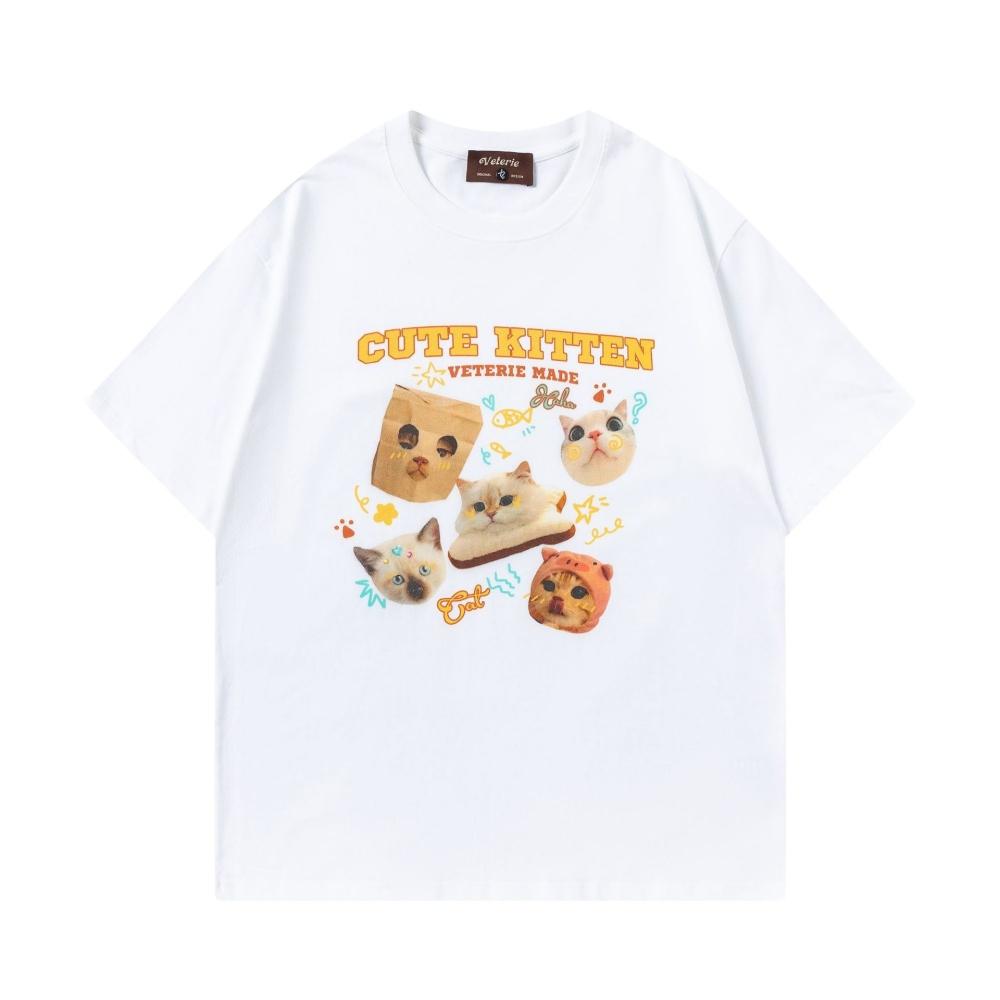 Y2k Casual Tops Female Clothes Girls Korean Fashion Blouse Kawaii Harajuku Streetwear Pet Dogs Cats Graphic Tees Women's T-shirt