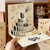 3D Happy Birthday Card Four-Layer Birthday Cake with Envelope Gift Card Music Light Foldable Musical Light Greeting Card