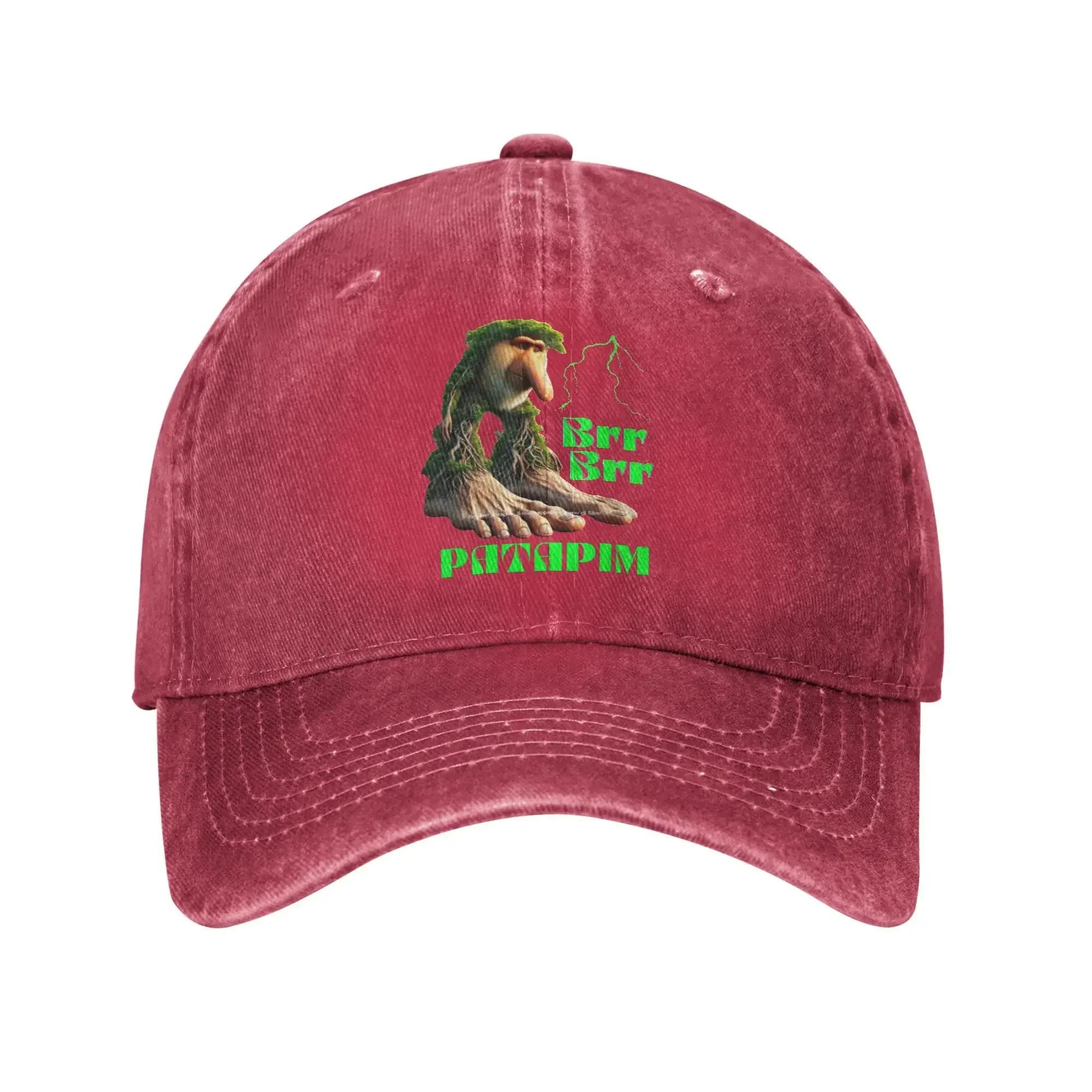 

Brr Brr Patapim Meme Baseball Caps Fashion Distressed Denim Washed Italian Brainrot Memes Snapback Hat Unisex Gift Caps Hat One Size