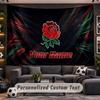 Wall Hanging Tapestry Custom NameEngland Rugby Pattern Personalized Printed Fabric Wall Decor
