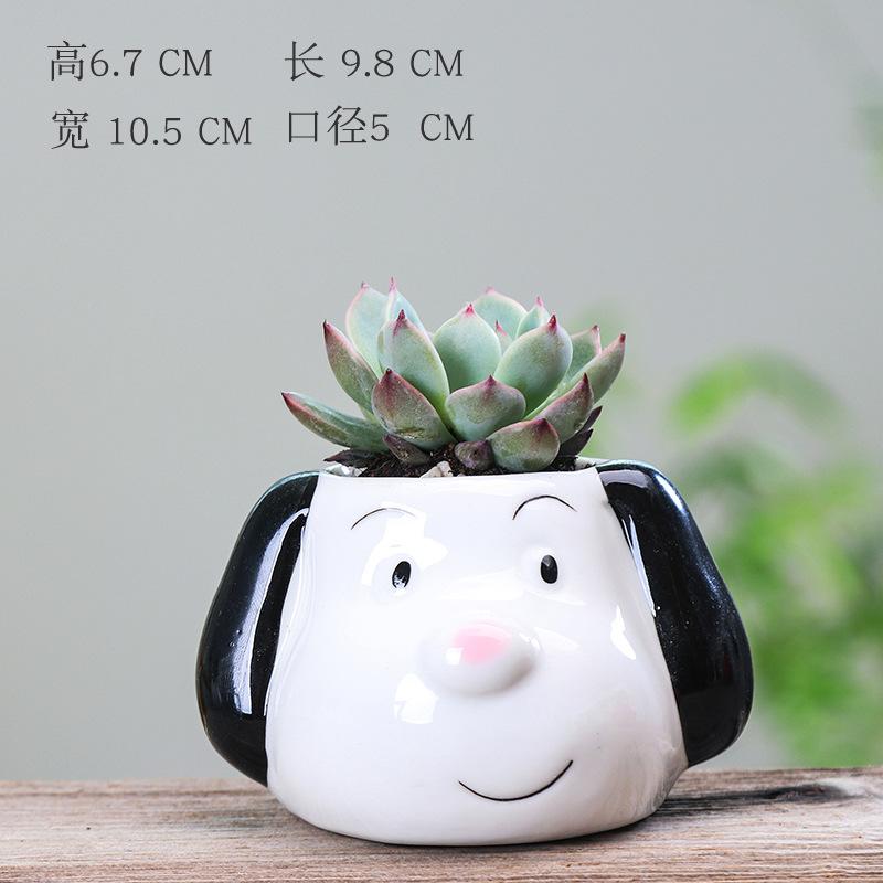 European-Style Simple Home Gardening Creative Succulent Flower Pot, Japanese-Style Grocery Cartoon Ceramic Flower Pot Small Potted Plant