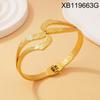 Gold-Plated Geometric Hollow Women's Bangle: Elegant, Personalized, Versatile Jewelry
